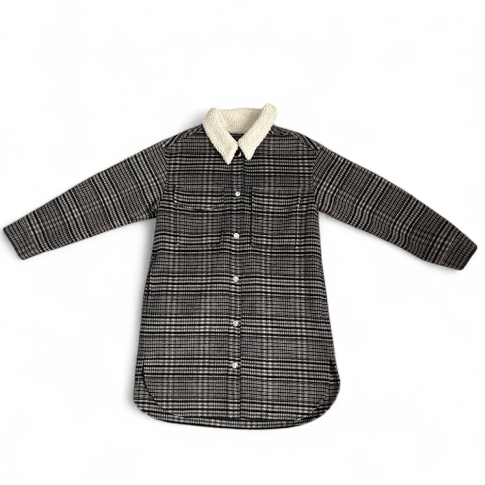 Rails Jaro Plaid Wool-Blend Sherpa Collar Coat (L)
